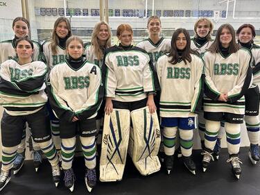 Group photo of RBSS Girls hockey team