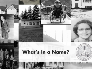 Old historic images used as a graphic for the "What's in a name" project.